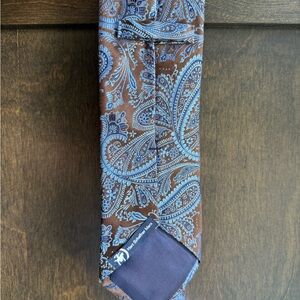 Hart Schaffner Marx Blue and Brown Paisley Tie